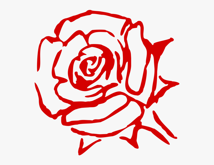 Rose Family Flower China Rose Garden Roses Cabbage - Red Rose Outline Png, Transparent Clipart