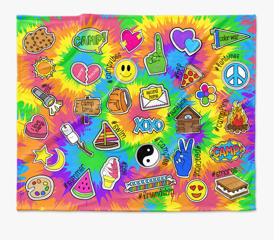 Tie Dye Camp Blanket, Transparent Clipart
