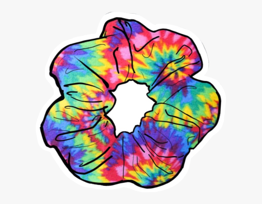 #scrunchie #sticker #cute #rainbow #tie #dye #tiedye - Scrunchie Sticker Tie Dye, Transparent Clipart