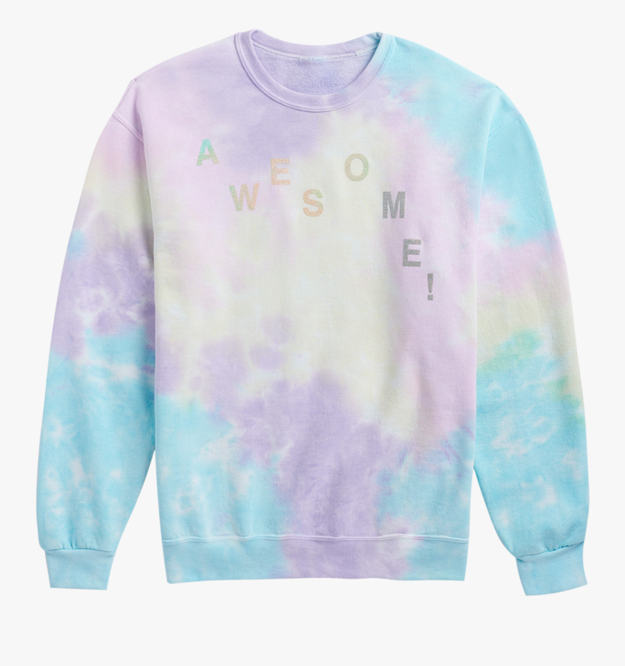 Tie Dye Pullover Sweatshirt With Scattered Letter Design - Sweater, Transparent Clipart
