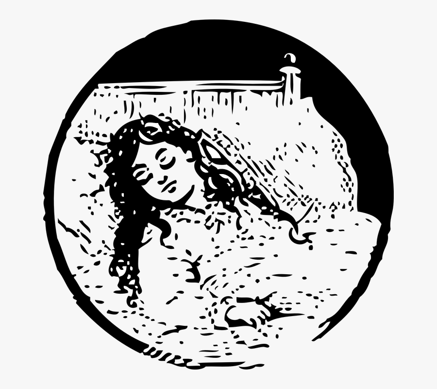 Sleeping Woman Clipart Black And White, Transparent Clipart