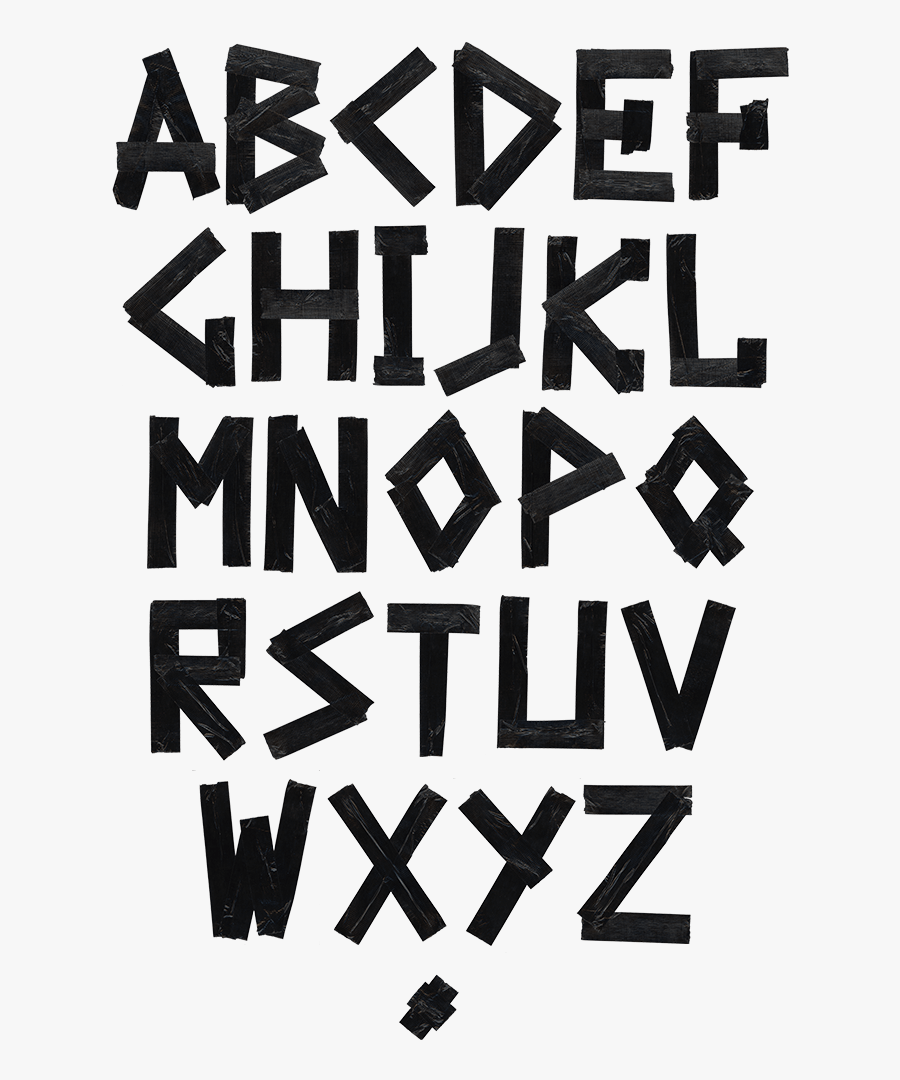 Clip Art Construction Fonts - Tape Font, Transparent Clipart