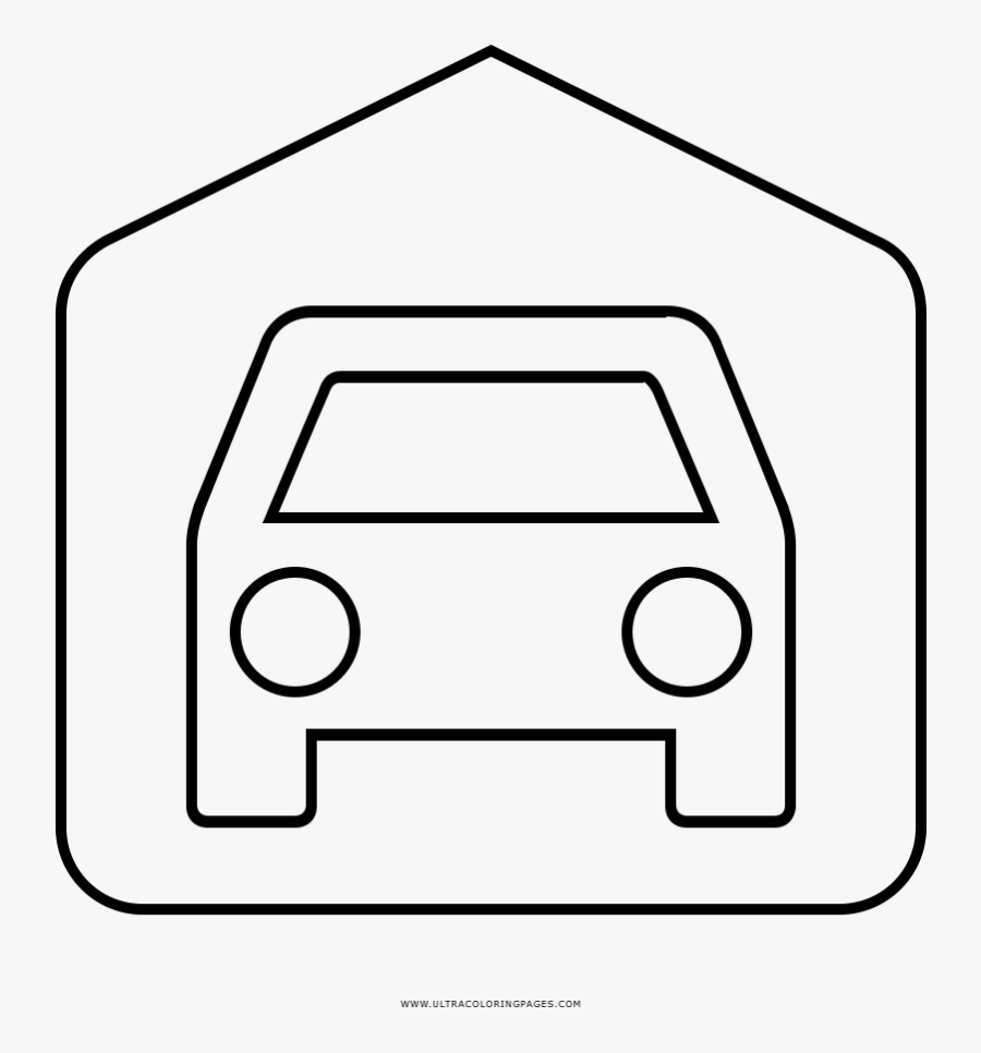 Garage Coloring Page - Un Garaje Para Dibujar, Transparent Clipart