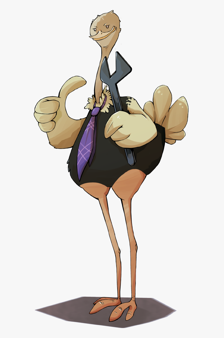 Ostrich Tools Mascot - Cartoon, Transparent Clipart