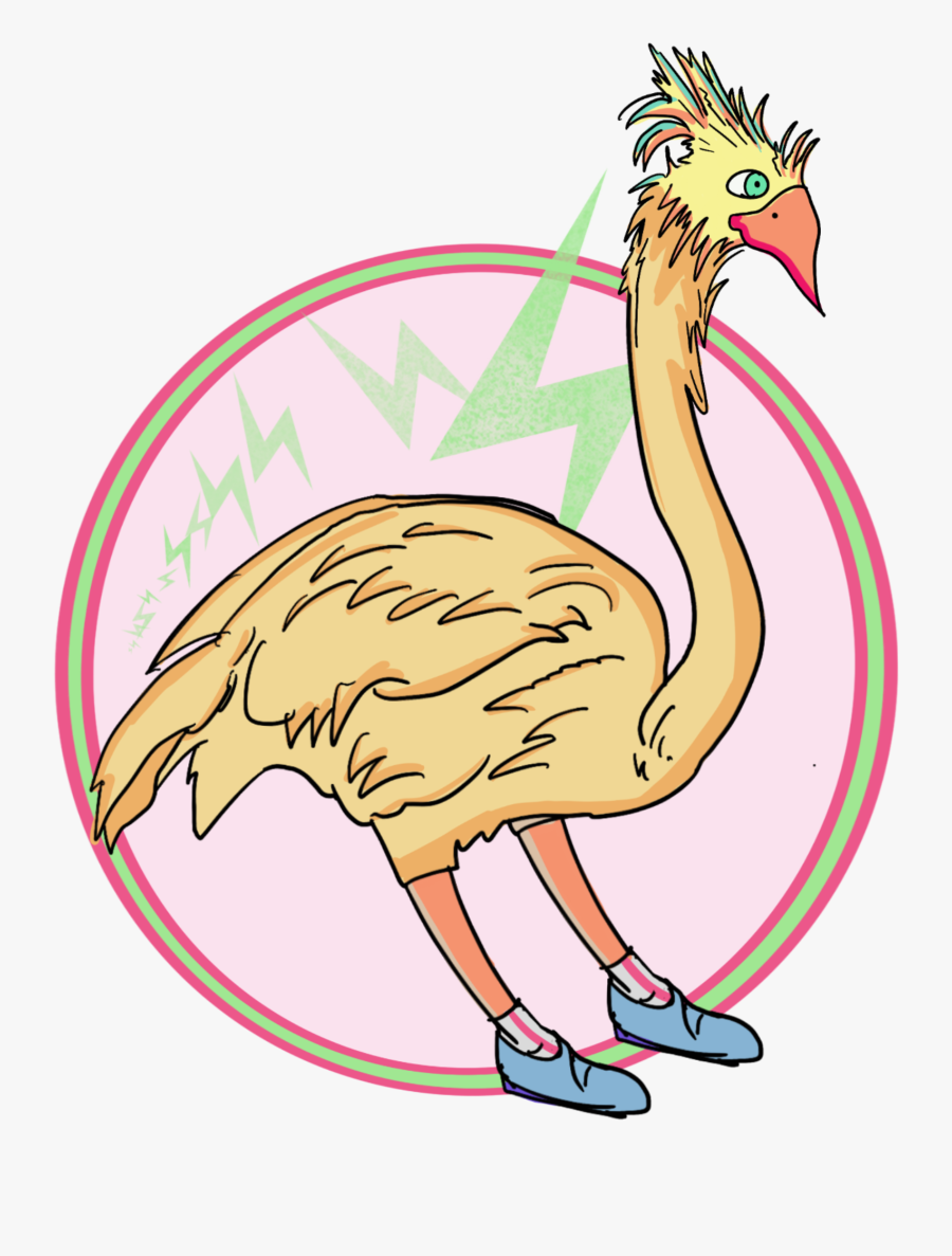 Lonesome Electric Ostrich - Cartoon, Transparent Clipart