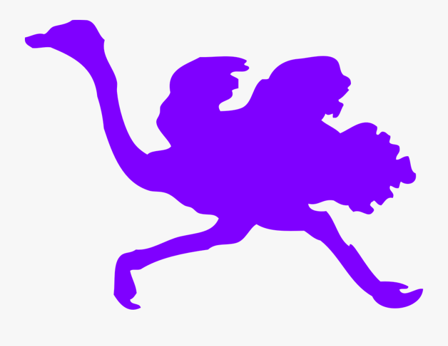 Ostrich, Bird, Animal, Running, Wings, Silhouette - Ostrich Silhouette, Transparent Clipart