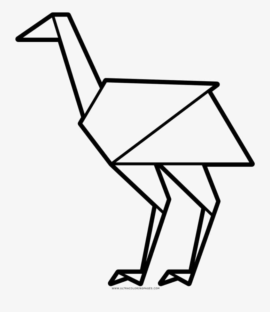 Ostrich Coloring Page - Line Art, Transparent Clipart