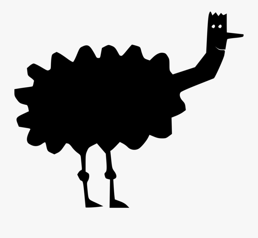 Silhouette,bird,common Ostrich - Silhouette Odd, Transparent Clipart