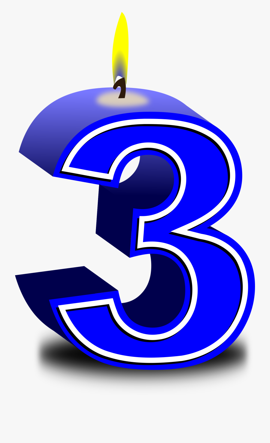 Clipart Birthday Candle 3 Blue Birthday Celebration - 3rd Happy Birthday Png, Transparent Clipart