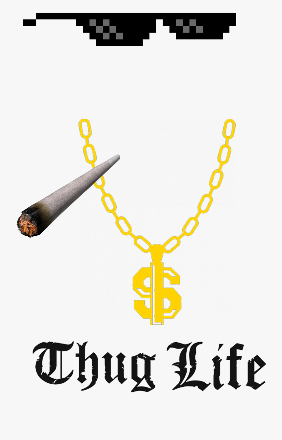 Clip Art Black And White Library Thug Life Hd Image - Thug Life Joint Transparent, Transparent Clipart
