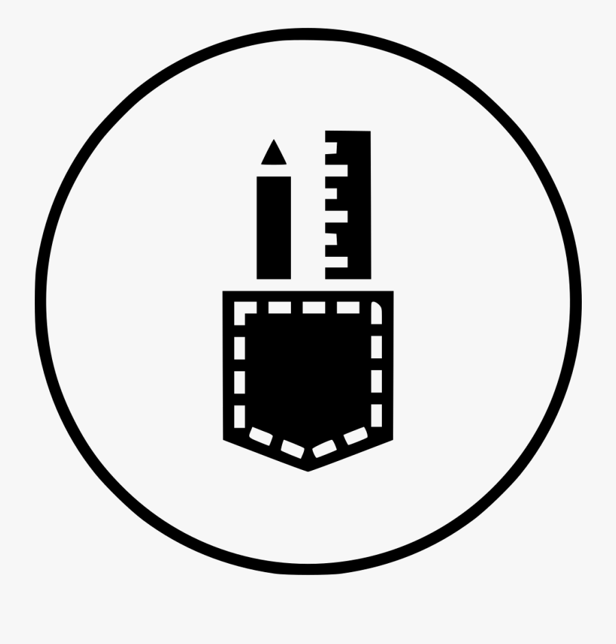 Pencil Ruler Pocket Design Drawing Creation Write - Free Svg Pockets Pencil, Transparent Clipart