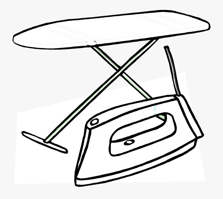 Transparent Washing Machine Clipart Black And White - Iron And Ironing Board Clipart, Transparent Clipart