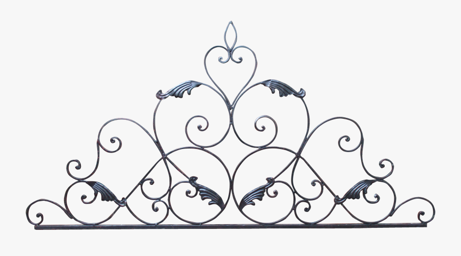 French Black Wrought Headboard, Transparent Clipart