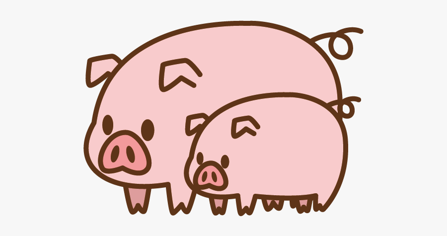 Domestic Pig Silhouette Clip Art - Cartoon Piggy, Transparent Clipart