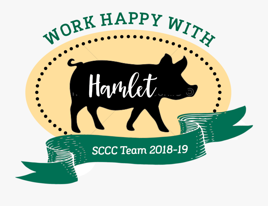 Hamlet Silhouette Badge - Domestic Pig, Transparent Clipart