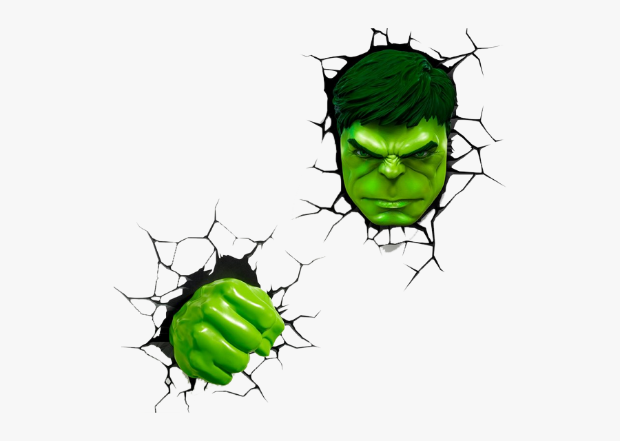 Hulk Coming Out Of Wall, Transparent Clipart
