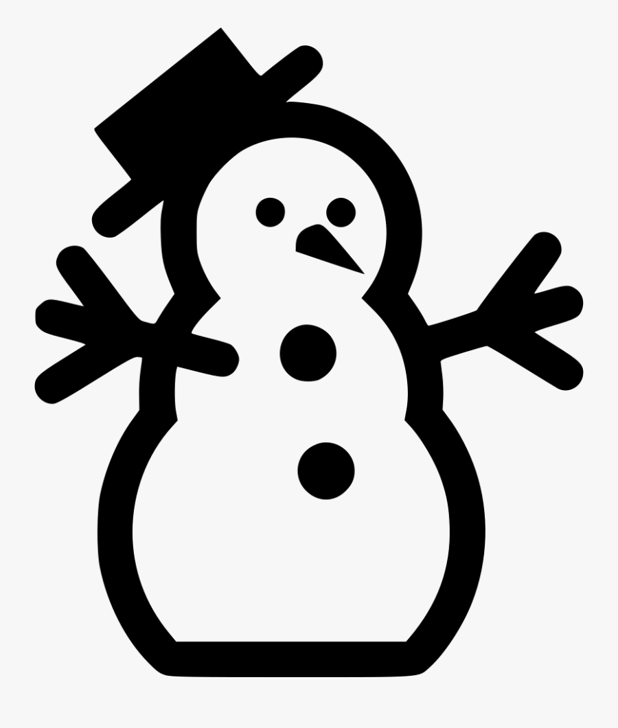 Snow Man Snowman Winter - Winter Png Black And White, Transparent Clipart