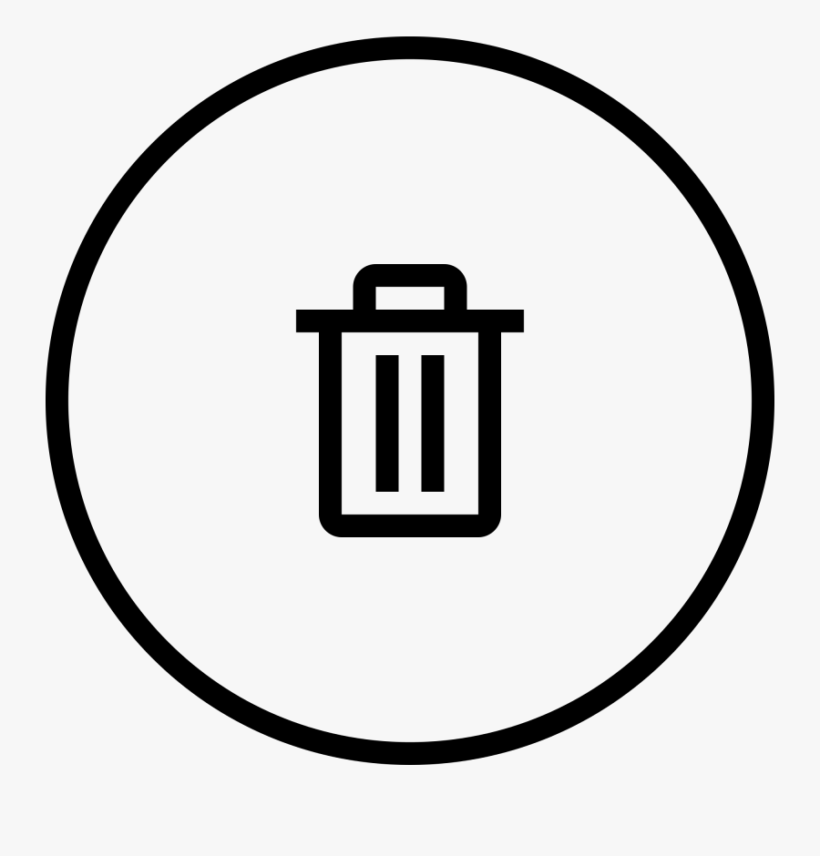 Gps Thin Symbol In Circle Outline Button - 垃圾 桶 图标, Transparent Clipart