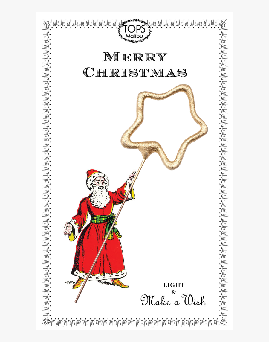 Sparkler Card Santa - Cartoon, Transparent Clipart
