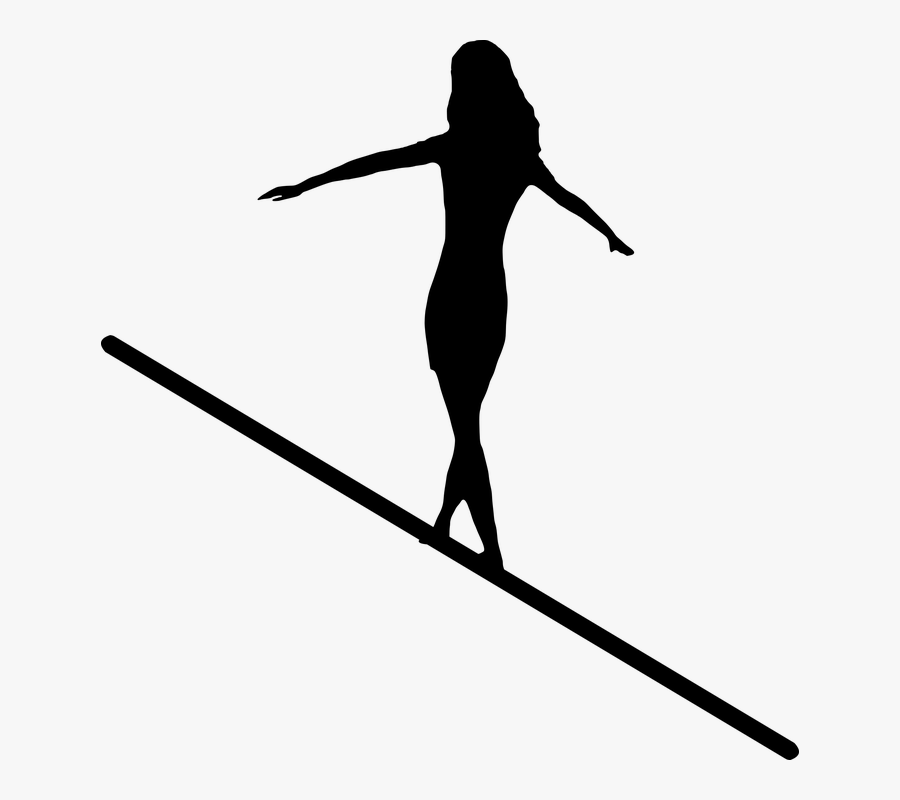 Achieveyourgoals - Female Tightrope Walker Silhouette, Transparent Clipart