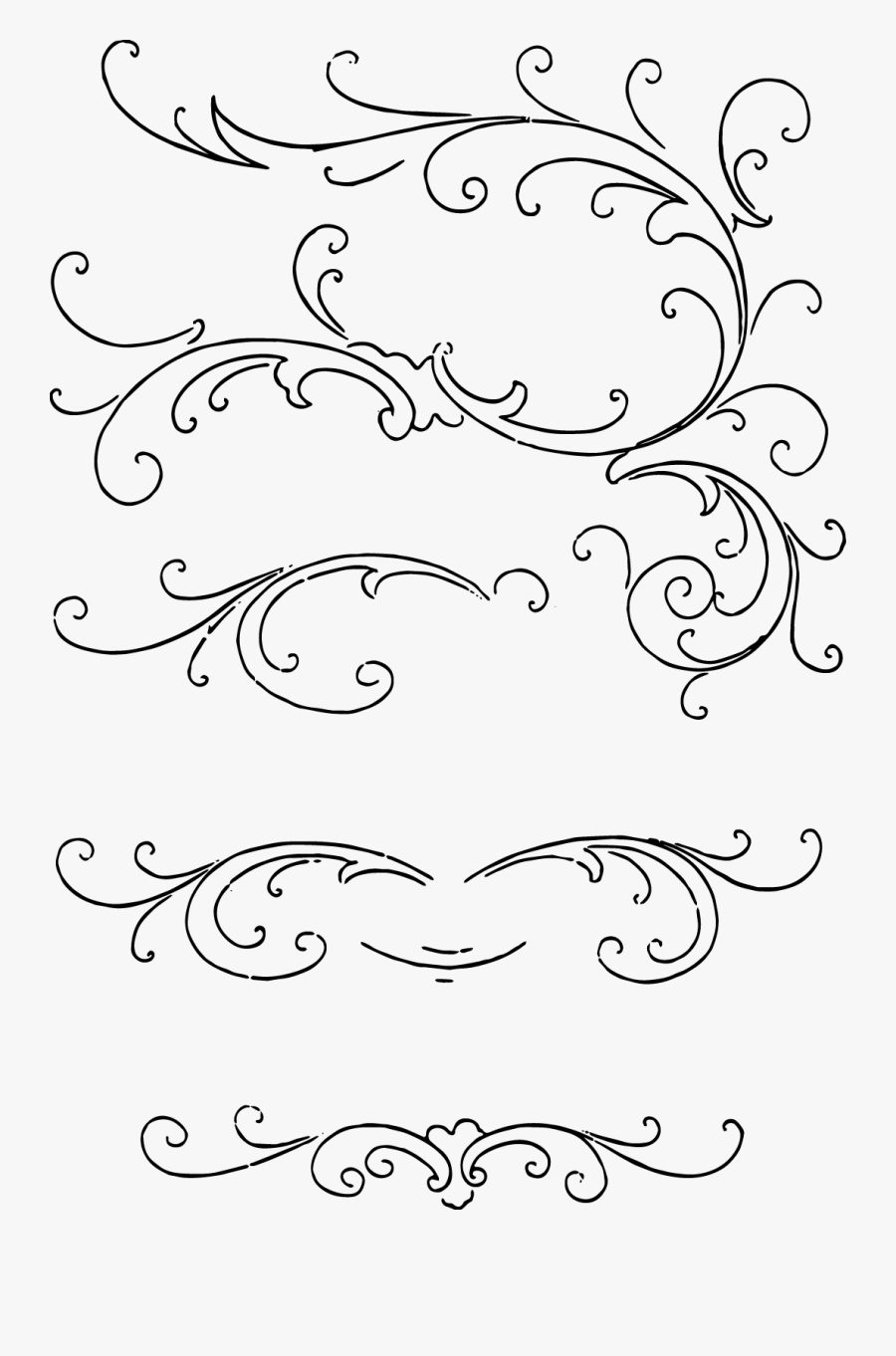 Calligraphy Ornaments, Transparent Clipart