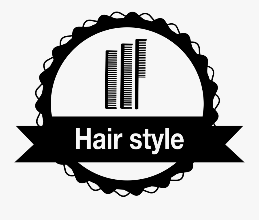 Hair Style Badge With Combs - Hair Cutting Logo Png, Transparent Clipart