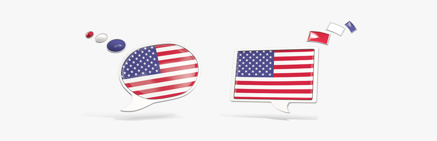 Two Speech Bubbles - Us Flag In Speech Bubble, Transparent Clipart