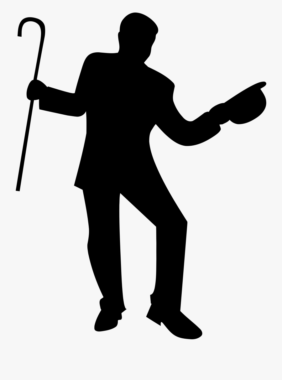 Dancer With Cane Silhouette - Dancing Silhouette Cane, Transparent Clipart