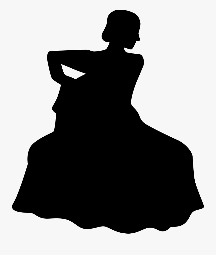 Flamenco Female Dancer Silhouette - Silhouette, Transparent Clipart