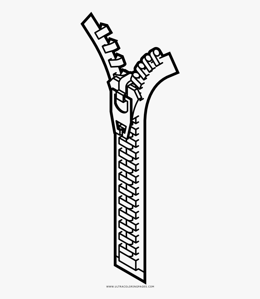 Zipper Coloring Page - Zíper Para Colorir, Transparent Clipart