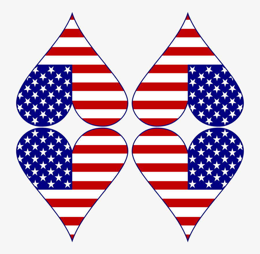 Usa Flag Heart Funky Blue With Border Wallpaper - Iwo Jima, Transparent Clipart