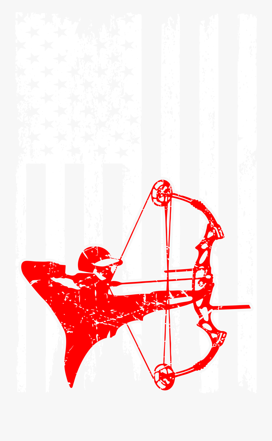 Bow Hunting Outdoors Usa Flag Pride Tshirt - Compound Bow Silhouette, Transparent Clipart