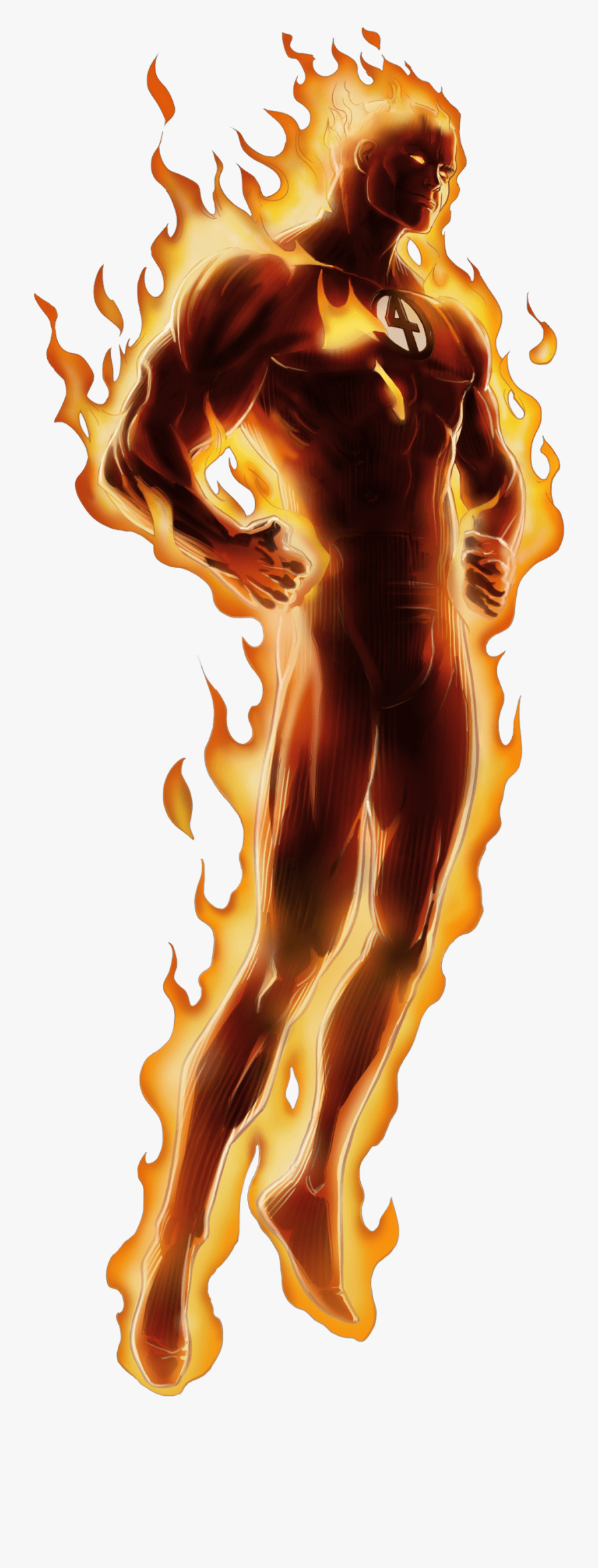 Human Torch Standing Clip Arts - Human Torch Marvel Avengers Alliance, Transparent Clipart