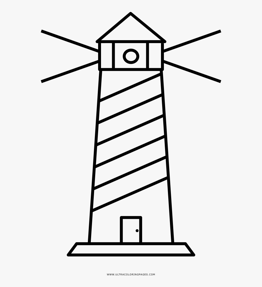 Lighthouse Coloring Page - Desenho Para Colorir De Farol, Transparent Clipart