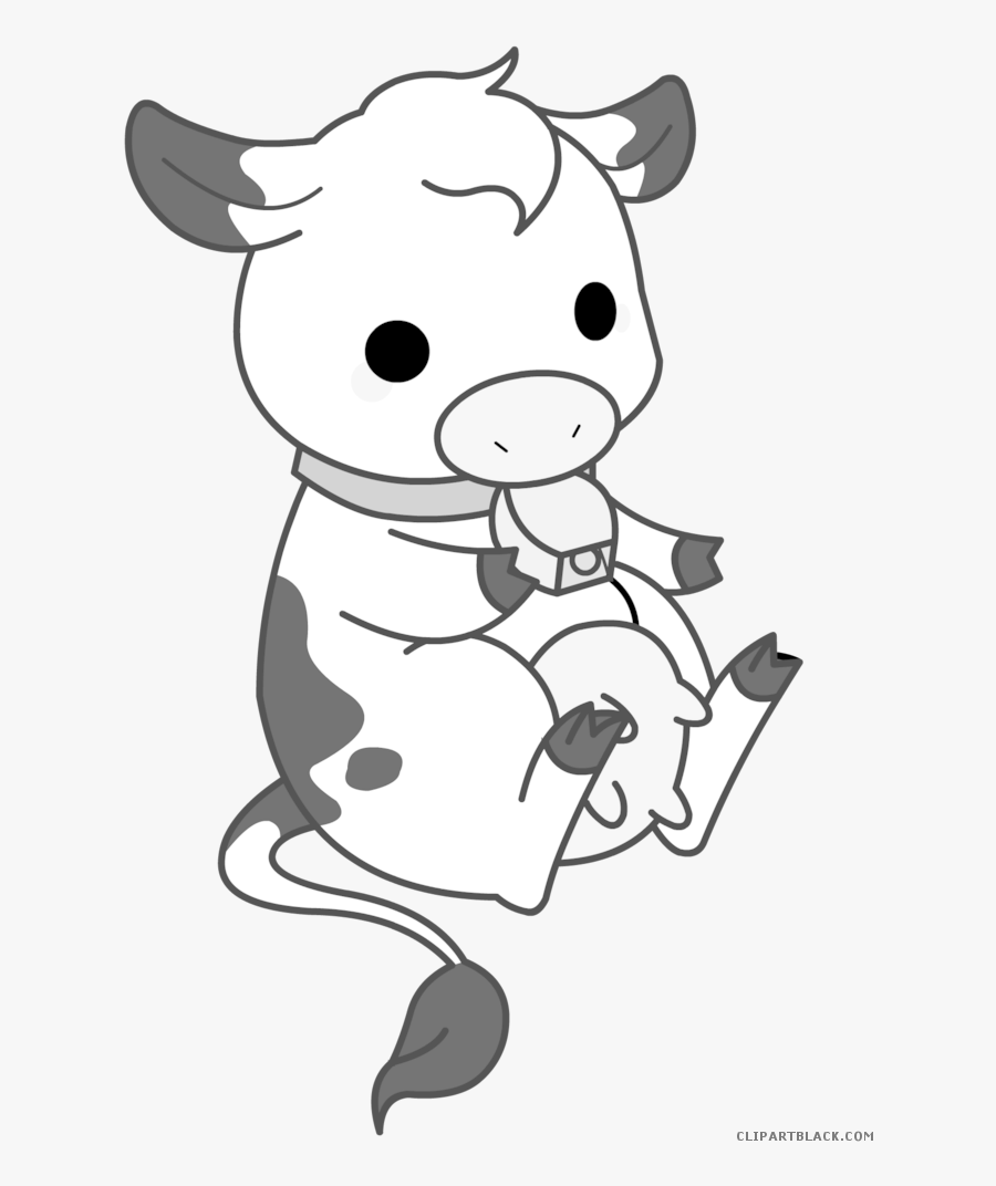 Transparent Animal Clipart Black And White - Baby Cow Black And White Clipart, Transparent Clipart