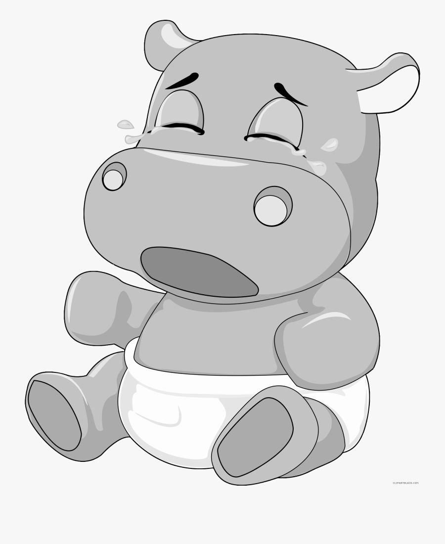 Transparent Baby Hippo Png - Cartoon Baby Hippo Clipart Png, Transparent Clipart