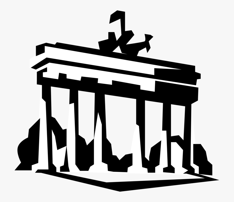 Vector Illustration Of Brandenburg Gate, German Neoclassical, Transparent Clipart