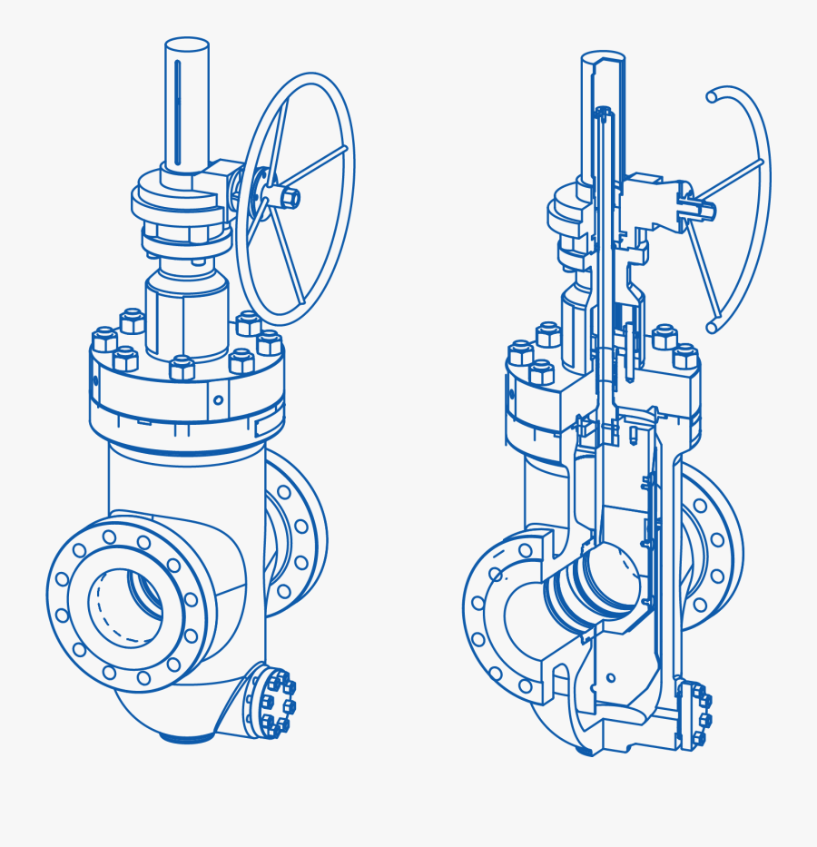 Surface Through Conduit Gate Valve - Line Art, Transparent Clipart