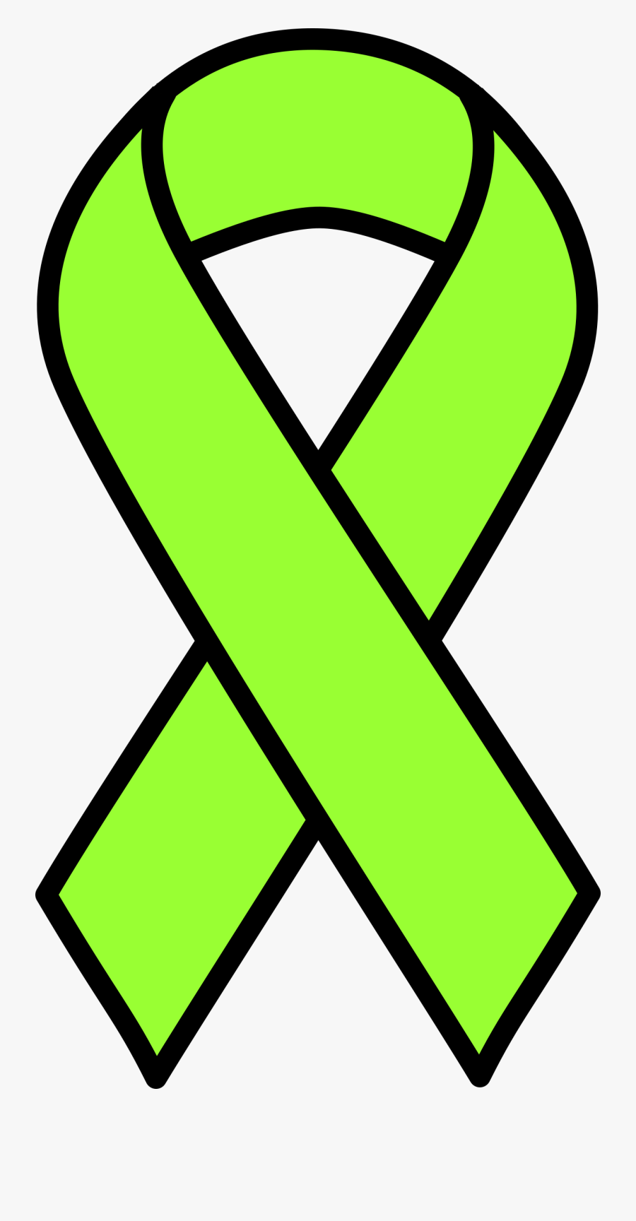 Lime Lymphoma Ribbon - Clip Art Breast Cancer Ribbon, Transparent Clipart