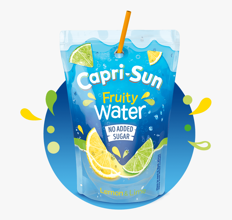 19118-cs Website Hover Fruitywater Lemonlime Splash - Capri Sun Lemon And Lime, Transparent Clipart