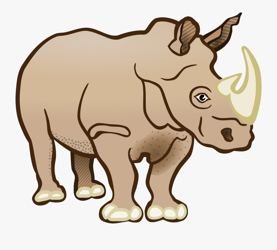 Rhino - Coloured - Rhino Clipart Black And White, Transparent Clipart