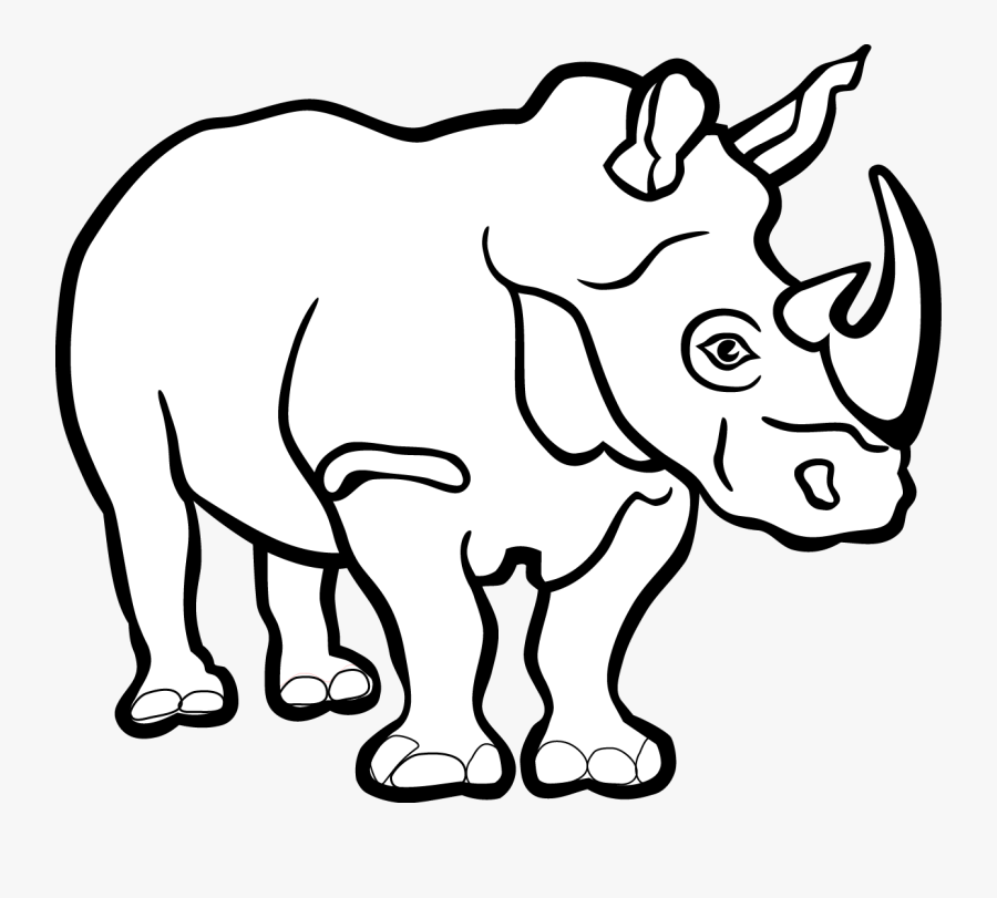 Rhino Black And White - Rhino Clipart Black And White, Transparent Clipart