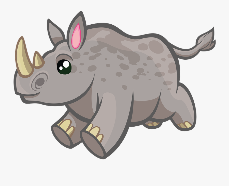 Rhinoceros, Rhino, Animal, Wildlife, Africa, Zoo, Wild - Rhinoceros Cartoon Drawing, Transparent Clipart