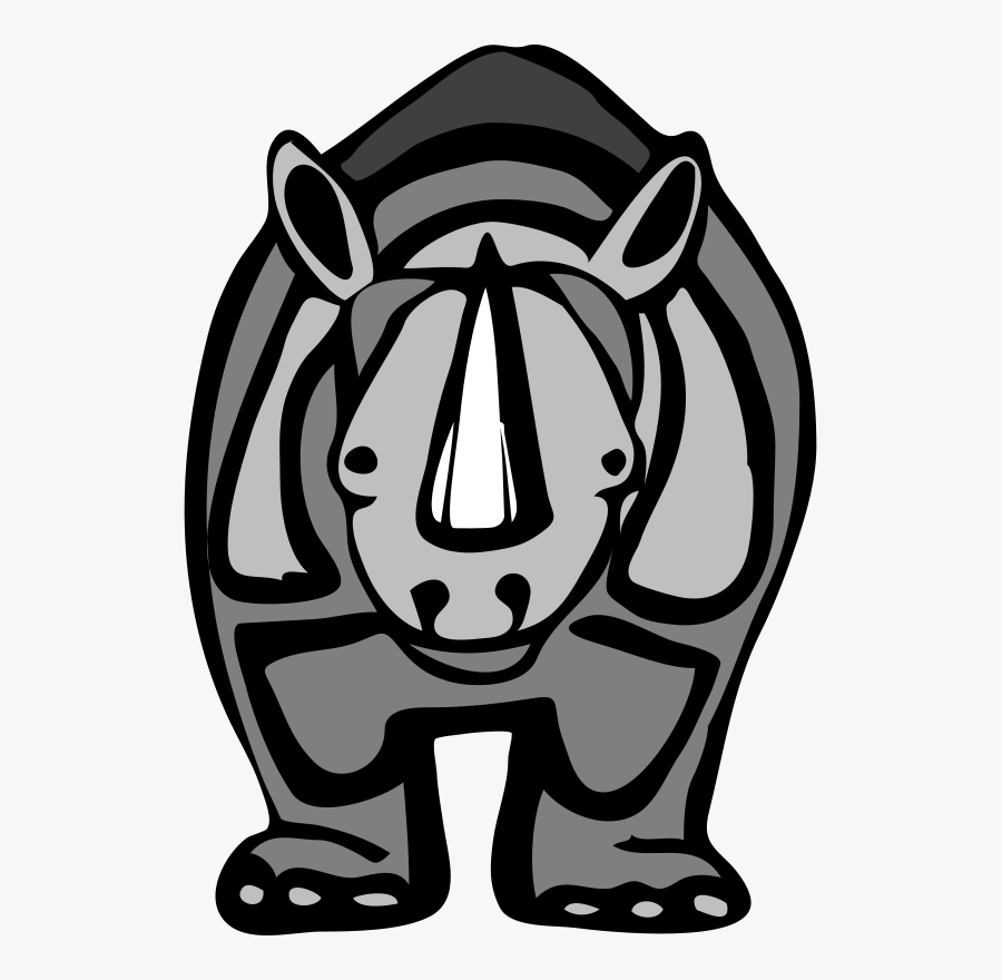 Architetto Rhinoceros 2 - African Art Rhino Clipart, Transparent Clipart