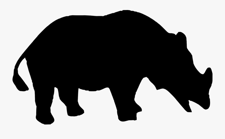 Indian Animal - Javan Rhino Silhouette Png, Transparent Clipart