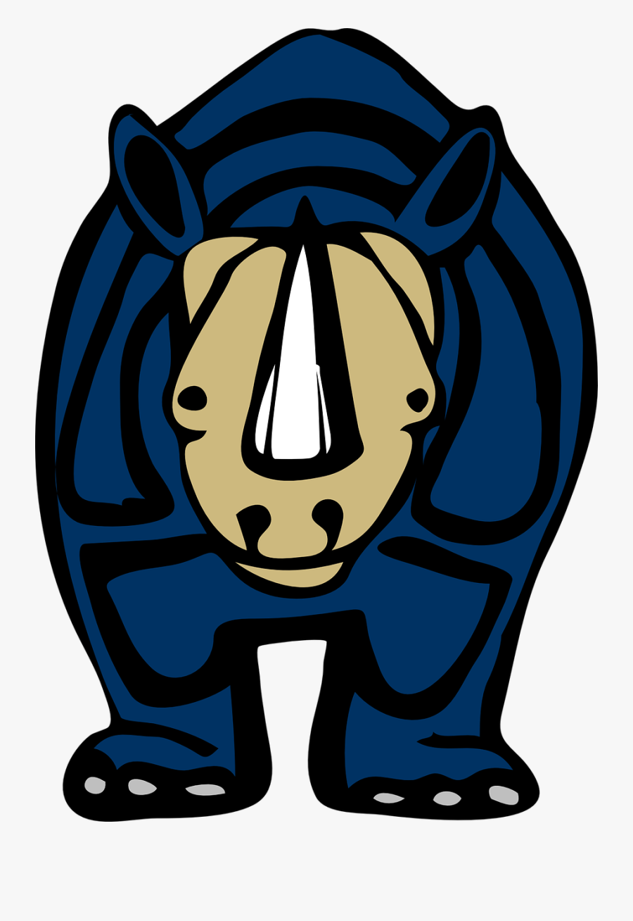 Rhino, Animal, Zoo, Africa, Rhinoceros, Front - Blue Cartoon Rhino Clipart Rhinoceros, Transparent Clipart