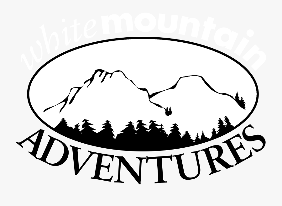 White Mountain Adventures Logo Black And White - Mountain Vector, Transparent Clipart