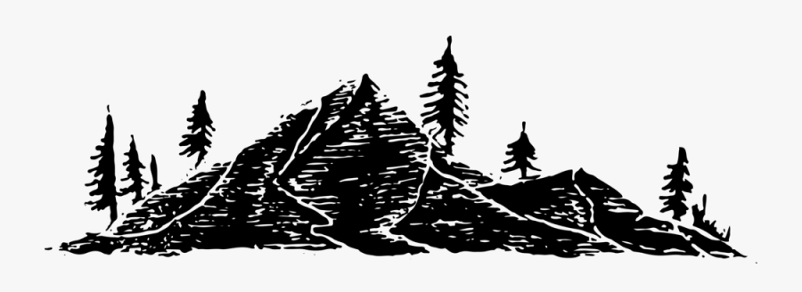Mountain Png - Silhouette Tree Mountain Png, Transparent Clipart