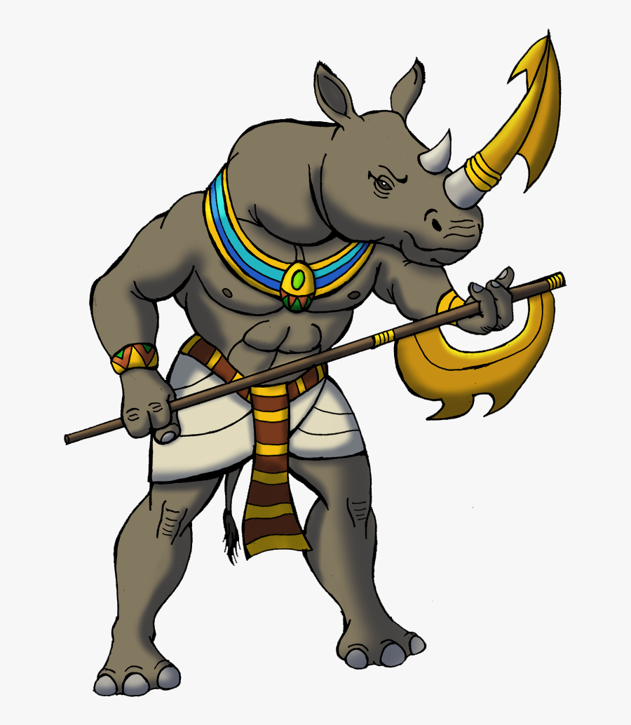 Rhino Warrior - Egyptian Rhino, Transparent Clipart
