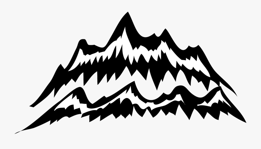 Mountain Range Outline, Transparent Clipart